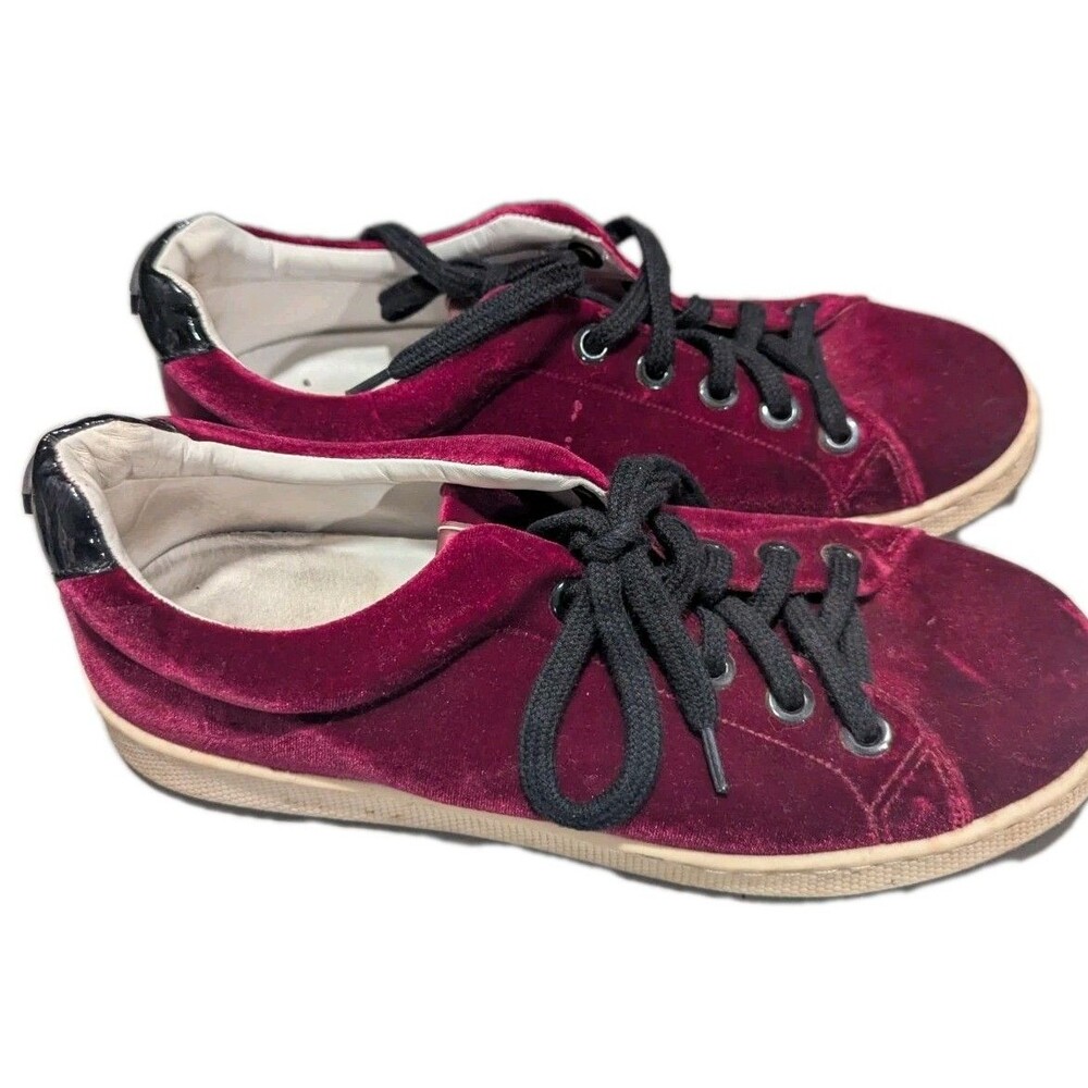 Kenzo Womens Red Velvet Sneakers Sz‎ 40